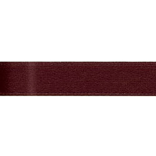 Offray Single Face Satin Ribbon 3/8x18' Brown
