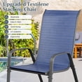 thumbnail image 3 of Arlopu 7pcs Outdoor Patio Dining Set with Rectangle Steel Table & 6 Textilene Stackable Chairs for Garden Poolside, Umbrella Hole, Tempered Glass Top, 3 of 11