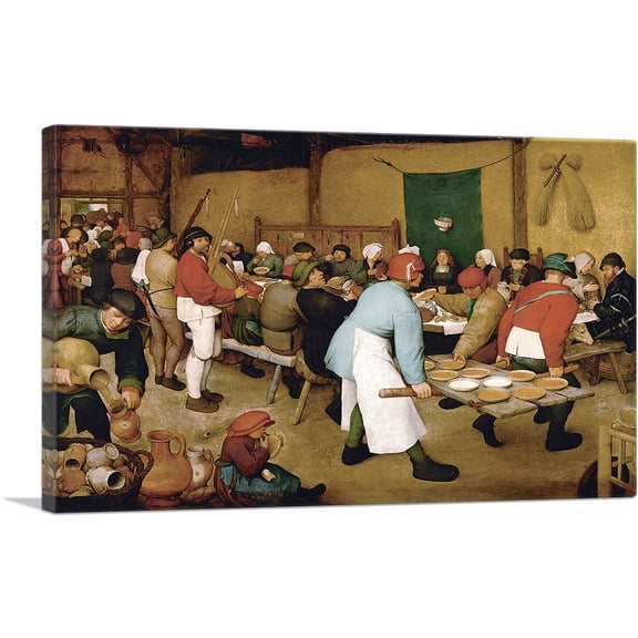 ARTCANVAS The Peasant Wedding 1569 Canvas Art Print by Pieter Bruegel the Elder - Size: 12" x 8" (0.75" Deep)