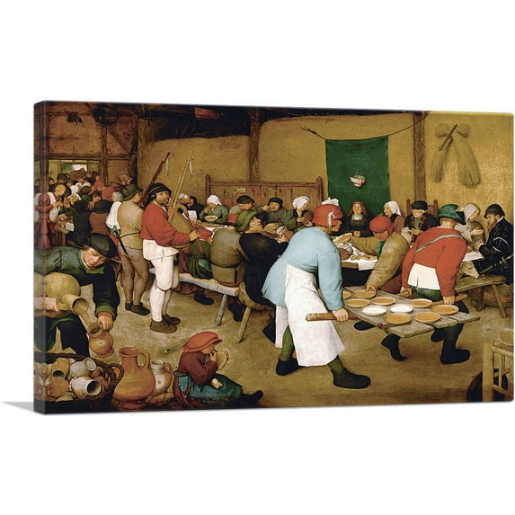 ARTCANVAS The Peasant Wedding 1569 Canvas Art Print by Pieter Bruegel the Elder - Size: 12" x 8" (0.75" Deep)