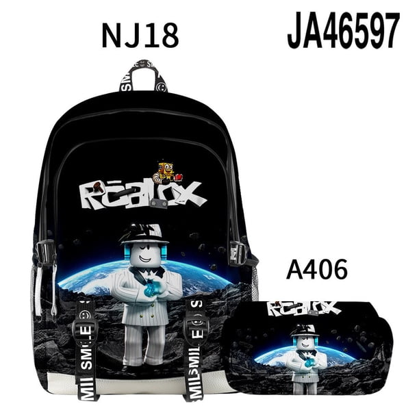 Mochila escolar Roblox ROBLOX con estampado 3D de mundo Virtual para niñas, Bolsa Escolar de dibujos animados de Anime, estuche para lápices, Juego de 2 uds.