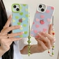 thumbnail image 2 of Compatible with iPhone 13 Pro Max Case with Bracelet, Fashion Luxury Translucent Love Heart Pattern Case Shiny Gradient Laser Protective Shockproof Cover for Girls Women, 2 of 6