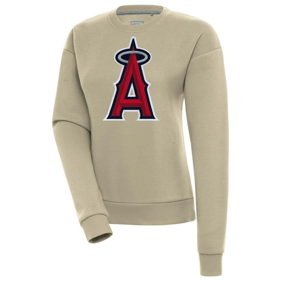 Women's Antigua Khaki Los Angeles Angels Victory Pullover Sweatshirt