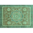thumbnail image 1 of Ahgly Company Indoor Rectangle Abstract Turquoise Blue Modern Area Rugs, 7' x 10', 1 of 4
