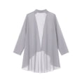 thumbnail image 4 of Eandarui Womens Elegant Chiffon Sheer Bolero Cardigan Shrug Long Sleeve Open Front Shawl Wraps for Grey 3XL, 4 of 5