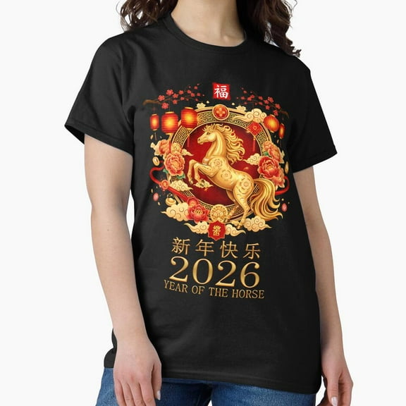 Year Of The Horse 2026 Lunar Chinese New Year Kid Graphic Unisex T-Shirt up to Size 5XL