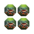 thumbnail image 1 of Vsdgher Tree Frog Print Leather Coasters for Drinks, Durable Drink Coasters 4 Set for Tabletop Protection, Luxurious Home Décor and Housewarming Gift-Octagon, 1 of 6