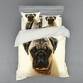 thumbnail image 2 of Ambesonne Pug Bedding Set 3 Pcs, Pure Bred Dog Photograph, Twin XL, Pale Brown Black, 2 of 3