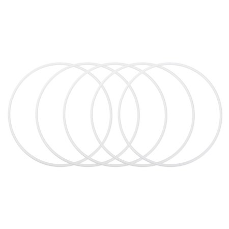 Uxcell 5 Pcs Dream Catcher Rings,Metal Crafts Hoops Floral Hoop 5 Inch Macrame Hoops Rings for DIY Crafts Wreath Making Supplies Plant Hangers, White