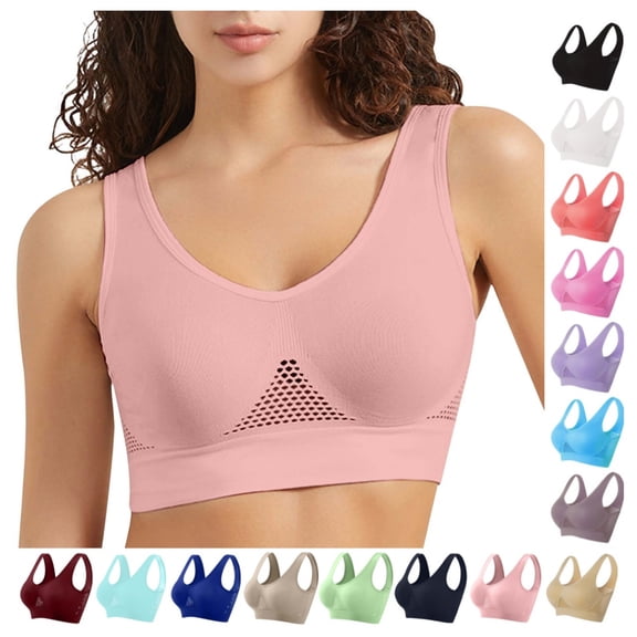 Gpoecd Racerback Sports Bra Women Yoga Gym Fitness Sports Bra Push Up Hollow Workout Gym Yoga Bra Bras for Women Pink_002,XXXXXXL