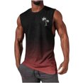 thumbnail image 2 of Hombres Moda Casual sin Mangas Gradación Impresión Suéter Cuello Redondo Tanque Deportivo, 2 of 6