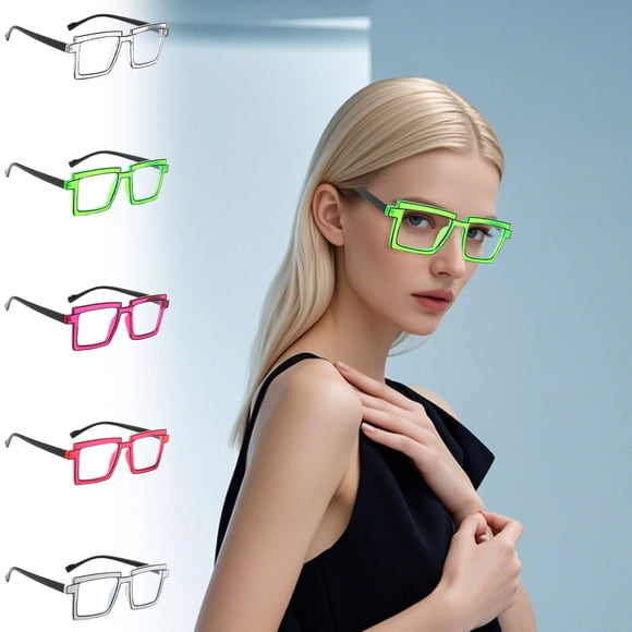 Gafas anti-luz azul para uso en pantalla | Monturas de bloques de color para aliviar la fatiga visual y un diseño unisex elegante