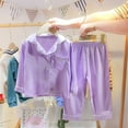 thumbnail image 2 of Toddler Girls Pajama Set Short Sleeve Button-Down Nightwear with Pants Summer PJS for Girls Toddler PJS 3T, 2 of 3