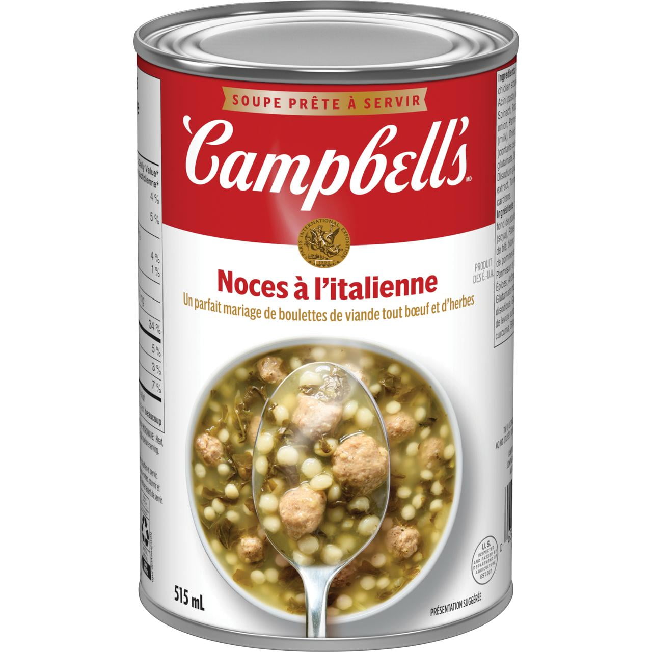 Campbell's® Ready to Serve Italian Wedding Soup, Shelf Stable, Ready to Serve Soup (515 mL)