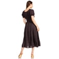 thumbnail image 2 of Sakkas Cotton Crepe Smocked Peasant Gypsy Boho Renaissance Mid Length Dress - A-Black - One Size, 2 of 5