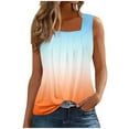 thumbnail image 2 of ALLLIST Blue Tops for Women Trendy Gradient Square Neckline Sleeveless Tank Tops Tank Top XXL, 2 of 4