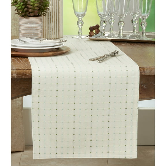 Saro Lifestyle Stitched Line Table Runner