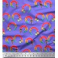 thumbnail image 1 of Soimoi Purple Rayon Crepe Fabric Paint Brush Abstract Printed Fabric 1 Yard 46 Inch Wide, 1 of 3