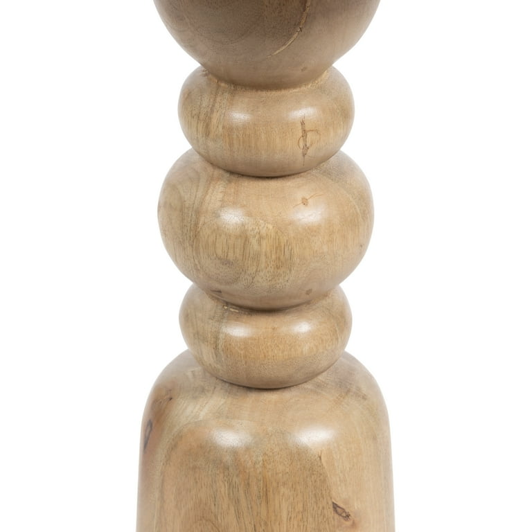 Kate & Laurel Tirollo Round Drink Table - 10x10x22", Natural Mango Wood Pedestal Stand