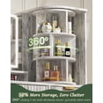 thumbnail image 2 of BrooveWave 47.3in Women Makeup Vanity Desk with Mirror and LED Light and 360° Rotating Storage Shelf,Fluted Wood Vanities with Power Outlet & Dryer HolderTable, 2 of 8