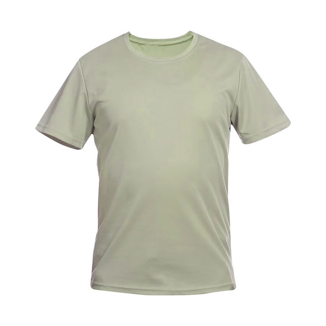 BADHUB Men's Summer Savings Short Sleeve T-Shirts Lightweight Breathable Solid Color Crew Neck Tee Shirt Quick Dry Sun Protection Performance Tees Green S