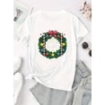 thumbnail image 2 of Camisetas gráficas para mujer, de manga corta, de algodón, para verano1pc Women'S Casual Christmas T-Shirt, Merry Xmas Print, Round Neck Short Sleeve, Stretchy Polyester Knit Fabric, Lightweight Hol, 2 of 7