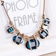 thumbnail image 3 of OPOLSKI Fashion Women Crystal Pendant Golden Chain Choker Blue, 3 of 8
