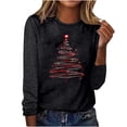 thumbnail image 6 of FDGIU 2025 Women's Funny Christmas Shirt - Long Sleeve Crew Neck Tunic Top, Cute Holiday Print for Party & Family Gathering, 6 of 6
