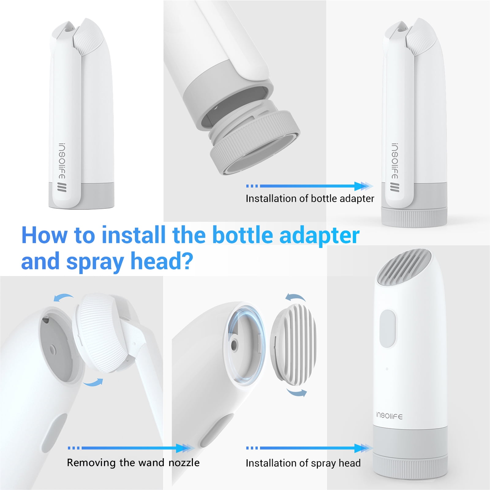 insolife High Pressure Rechargeable Electric Portable Bidet for Travel