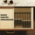 thumbnail image 3 of SpaceAid Bamboo Knife Drawer Organizer, 15"L x 12"W x 2.5"H, White, 3 of 7