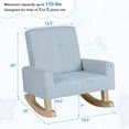 thumbnail image 2 of Gymax Kids Rocking Chair Children Armchair Linen Upholstered Sofa w/ Solid Wood Legs Blue, 2 of 9