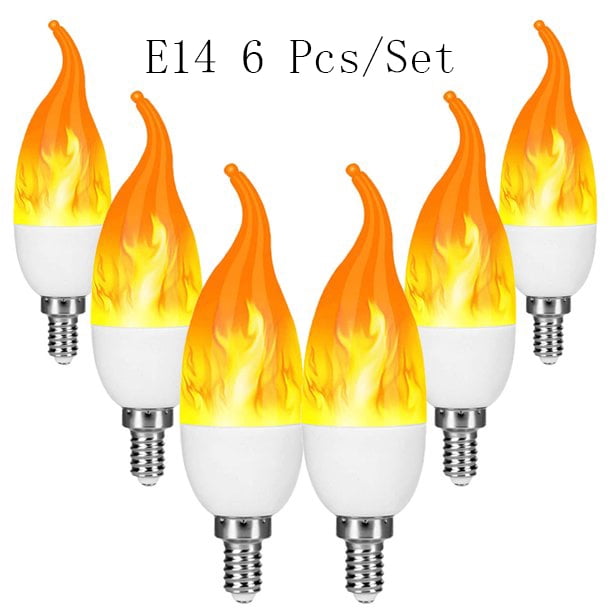 koppeling cliënt Nodig uit Clearance Sale E14/E12 LED Flame Effect Fire Light Bulbs,Flickering Fire  Atmosphere Decorative Lamps - Walmart.com