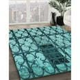 thumbnail image 2 of Ahgly Company Indoor Square Patterned Blue Diamond Blue Area Rugs, 8' Square, 2 of 6