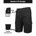 thumbnail image 5 of 3-Pack Men’s Flex Cargo Shorts with Elastic Waistband and Drawstring – Comfortable Fit with 6 Pockets and Stretch Fabric (S-2XL), 5 of 6