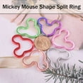 thumbnail image 2 of Mouse Head Shape Split Rings Colorful Flat Key Chain Rings Metal Creative Key Holder for Bag Home Car Office Organization DIY Crafts 6 Color 24PCS, 2 of 7