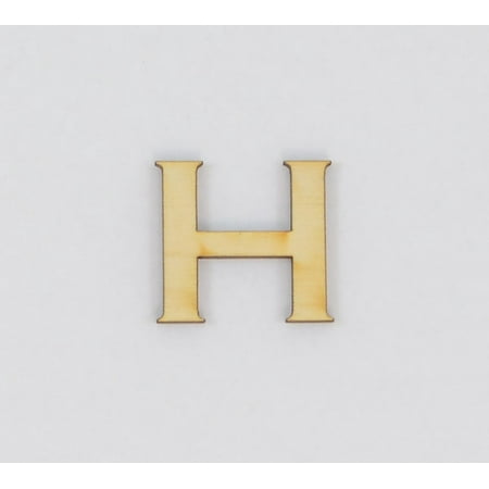 Thick Wood Balusters 1 Pc, 8 Inch X 1/8 Inch Thick Wood Letters H In The Copperplate Gothic Bold Font Great For Craft Project & Different Decor ()