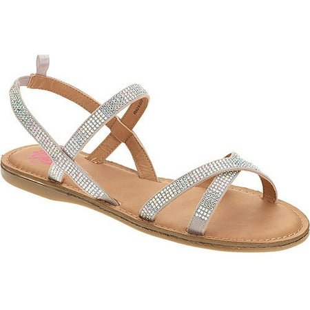Faded Glory Girl's Silver Rhinestone Dressy Sandal