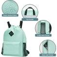 thumbnail image 6 of WANDF Drawstring Backpack Sports Gym Bag with Shoes Compartment, Water-Resistant String Backpack Cinch for Women Men (Large,Mint green), 6 of 8