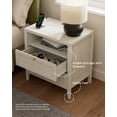 thumbnail image 6 of EYYTHUNG Modern Nightstand with Drawers Wooden End Table with Charging Station Farmhouse Night Stand Bedside Side Table with Storage, Antique White, 6 of 9