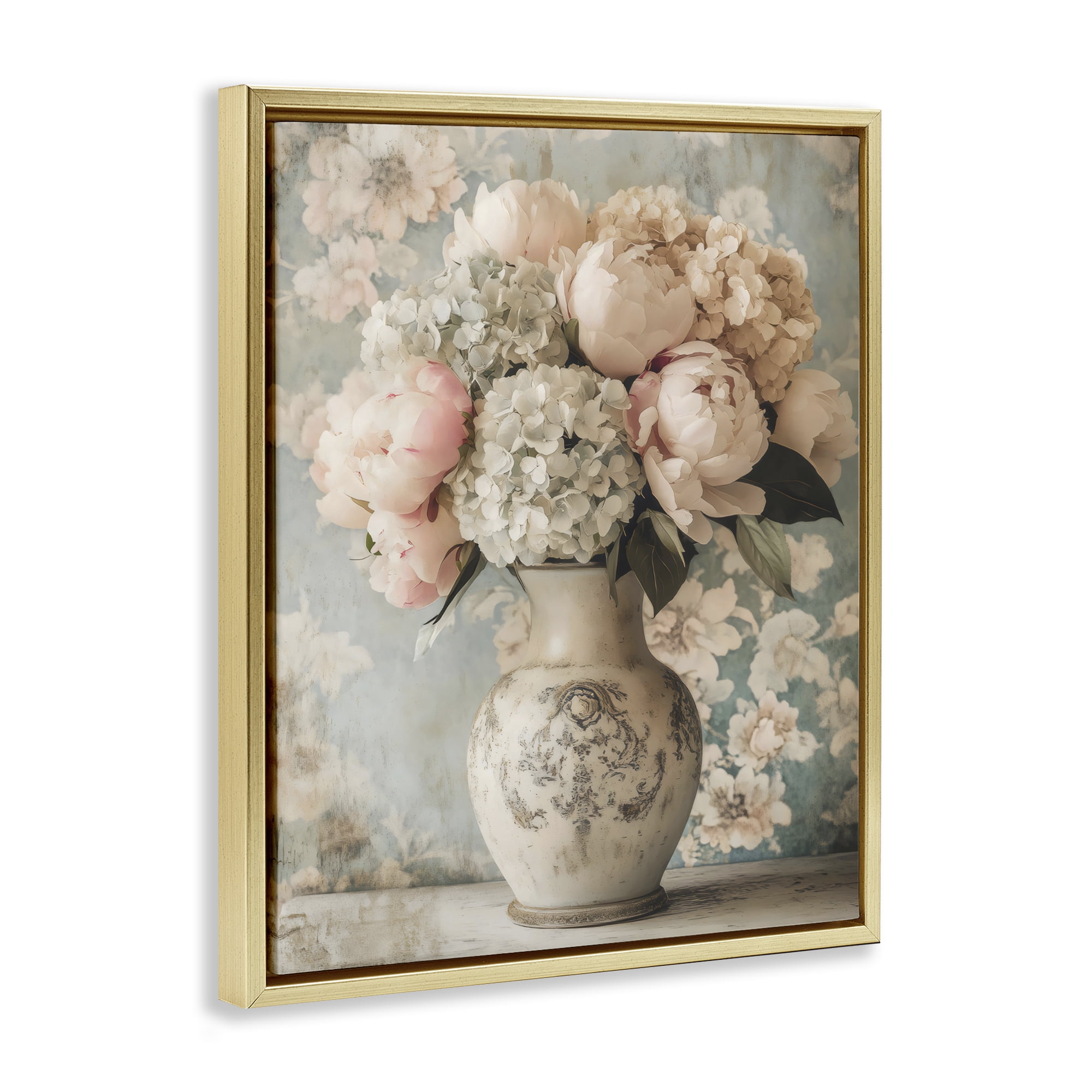 Stupell Industries Delightful Arrangement of Flowers Gold Framed Floater Canvas Wall Art, design by Creative Studio