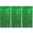 thumbnail image 1 of 3Pcs Festival Party Backdrops Green Tinsel Foil Fringe Curtain Background, 1 of 8