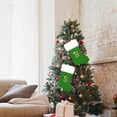 thumbnail image 3 of Tnobhg 1Pc Christmas Green Stocking Golden Letter Plush Top Large Handmade Reusable Xmas Tree Hanging Gift Bag Sock Pendant Holiday Party Decoration Festival Gift, 3 of 8
