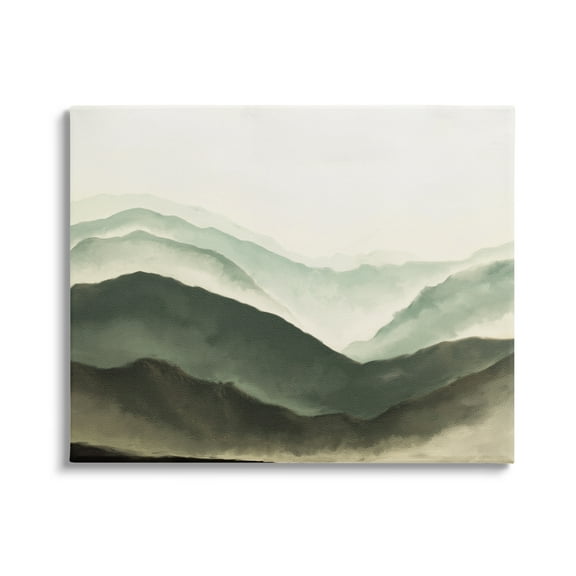 Stupell Industries Misty Mountain Range Atmospheric Landscape Watercolor Painting,30 x 24, Design by JJ Design House LLC