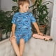 thumbnail image 4 of Fotbe Blue Fish Pijama Estampada de 2 Piezas para Niños – Ropa de Dormir de Manga Corta Cómoda para Niños y Niñas, Camiseta y Shorts de Algodón-Medium, 4 of 6