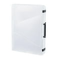 thumbnail image 1 of Minnieouse Transparent Portable File Case Double-buckle with  Box  Handle Containers Bolsas de maquillaje Blanco A4 grueso, 1 of 1