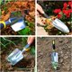 thumbnail image 5 of Paleta de jardín, pala de mano, 2 piezas de aluminio fundido resistente con mango de goma suave, herramientas de jardín, paleta de mano pequeña para mujeres, hombres y niños, jardinería, 5 of 7