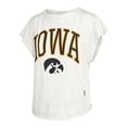 thumbnail image 2 of Women's Pressbox  Cream Iowa Hawkeyes Nelson Movement Open Back Slub T-Shirt, 2 of 3