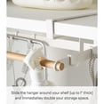 thumbnail image 5 of Yamazaki Home Undershelf Hanger, White, Steel + Wood, Fits Shelves Up To 1 Inches, Supports 6.6 pounds, Handles, Undershelf, No Assembly, 5 of 7