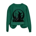 thumbnail image 7 of Jsaierl Womens Halloween Sweatshirts Funny Witch Graphic Pullovers Fall Holiday Round Neck Long Sleeve Sweater Tops Halloween Party Supplies, Sizes S-2XL, 7 of 7