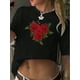 thumbnail image 1 of Camiseta con estampado de rosas de San Valentín, informal, de cuello redondo y manga corta, cómoda, para primavera y verano, ropa de mujer, 1 of 6